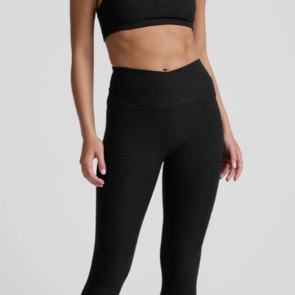 Beyond Yoga Spacedye At Your Leisure High Waisted Midi Legging in Darkest night